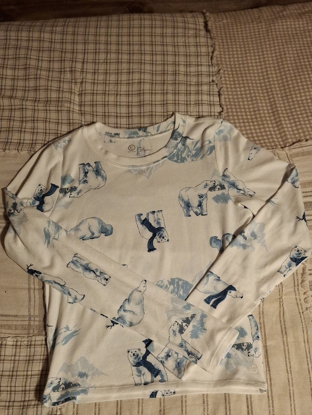 Gilly Hicks Top with Light Blue Tie-Dye Accents